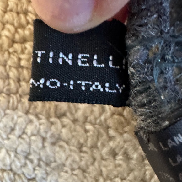 Ostinelli Boucle Knit Scarf Charcoal Multicolor Textured Winter Made In Italy OS - Picture 5 of 8